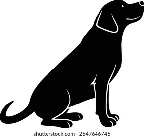 Dog silhouette vector art illustration