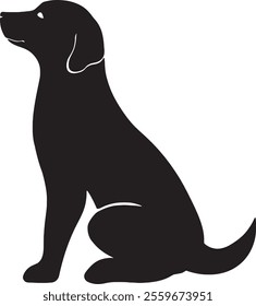 Dog silhouette vector art illustration.
