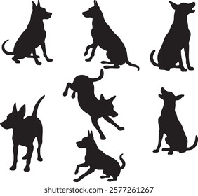 dog silhouette vector art illustration