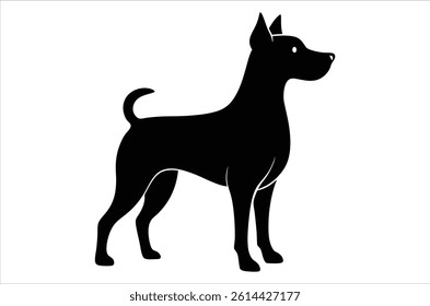 Dog silhouette, vector art, illustration, animals, cartoon on white background.