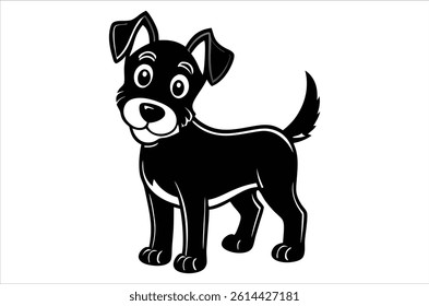 Dog silhouette, vector art, illustration, animals, cartoon on white background.