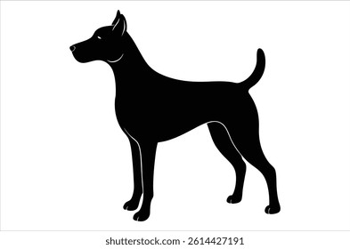 Dog silhouette, vector art, illustration, animals, cartoon on white background.