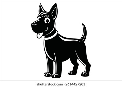 Dog silhouette, vector art, illustration, animals, cartoon on white background.