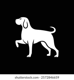 Dog silhouette vector art isolated black background