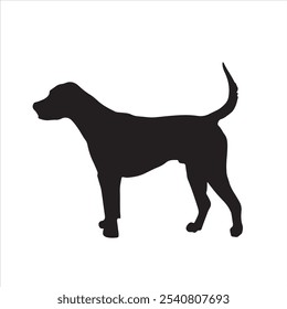 Dog silhouette vector art on white background