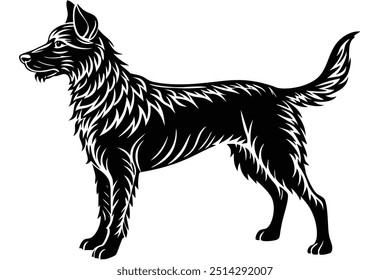Dog silhouette vector art .This is editable and printable vector eps file