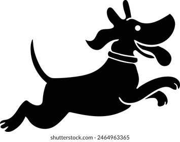 dog silhouette vector art white background .Hand drawn cute doodles illustration 