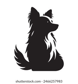 dog silhouette vector art white background .Hand drawn cute doodles illustration 