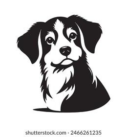 dog silhouette vector art white background .Hand drawn cute doodles illustration 