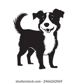 dog silhouette vector art white background .Hand drawn cute doodles illustration 