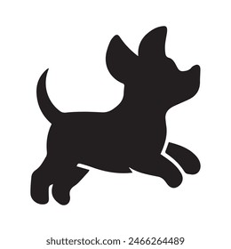 dog silhouette vector art white background .Hand drawn cute doodles illustration 