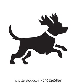 dog silhouette vector art white background .Hand drawn cute doodles illustration 