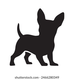 dog silhouette vector art white background .Hand drawn cute doodles illustration 