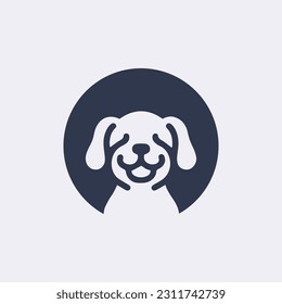 Dog silhouette vector black icon 
