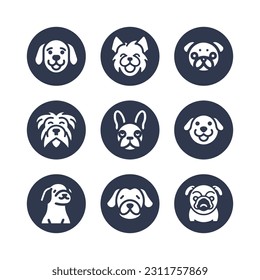Dog silhouette vector cartoon logo set	