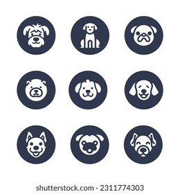 Dog silhouette vector cartoon logo set	