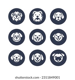 Dog silhouette vector cartoon logo set	