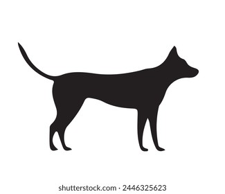 Colección de Vector de silueta de perro sobre fondo blanco. Ilustración vectorial de trabajo de arte canino.