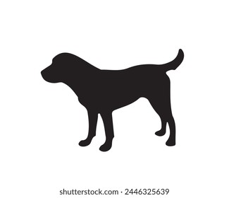 Colección de Vector de silueta de perro sobre fondo blanco. Ilustración vectorial de trabajo de arte canino.