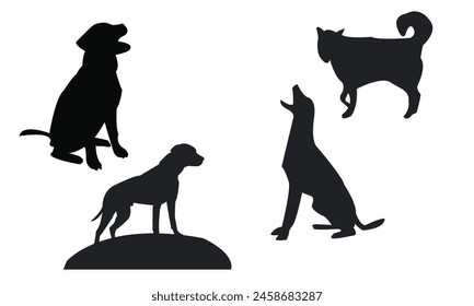 Silueta De Perro Y Colección De Diseño De Vector. 