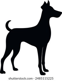 dog silhouette vector design with a white background