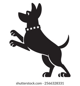 dog silhouette vector design with white background