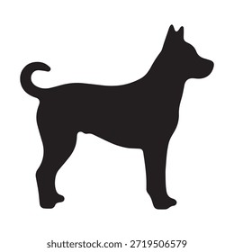 Diseño del Vector de la silueta del perro con un fondo blanco