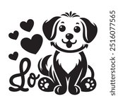 Dog Silhouette vector eps Dog illustration,  art, Dog Drawing