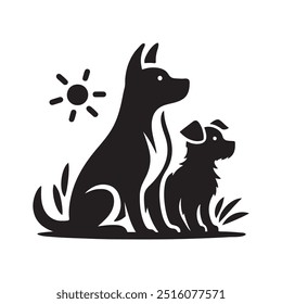 Dog Silhouette vector eps Dog illustration,  art, Dog Drawing