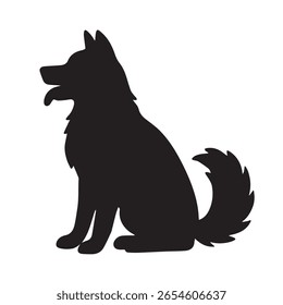 Dog Silhouette Vector File with White Background