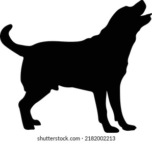 Ilustración plana vectorial de la silueta de perro