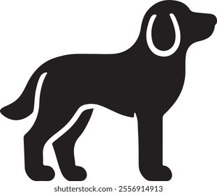 Dog silhouette vector icon. Dog silhouette vector design transparent Background