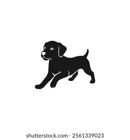 Dog Silhouette Vector Icon, Furry Friends Logo Design, Domestic Dog Illustration, The Loyal Pup, Tail Wagging, Playful Paws, Animal Branding, Pet Logo, Dog Care, Puppy Logo, Pet Business Identity