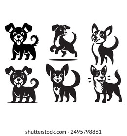 Dog silhouette vector illustration .