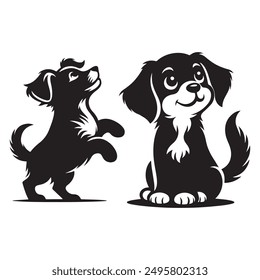 Dog silhouette vector illustration .