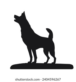 Dog silhouette. Dog vector illustration. Affectionate puppies on white background.