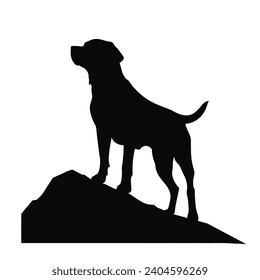 Dog silhouette. Dog vector illustration. Affectionate puppies on white background.