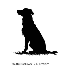 Dog silhouette. Dog vector illustration. Affectionate puppies on white background.