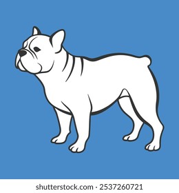 Dog silhouette vector illustration art design. Dog head logo icon set on white background. English bulldog image, head icon black and white colour.