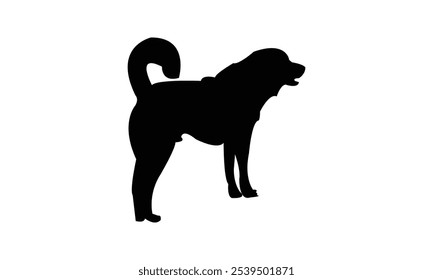 Diseño de arte de Ilustración vectorial de silueta de perro.
