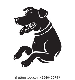 Diseño de arte de Ilustración vectorial de silueta de perro. Conjunto de iconos de logotipo de cabeza de perro