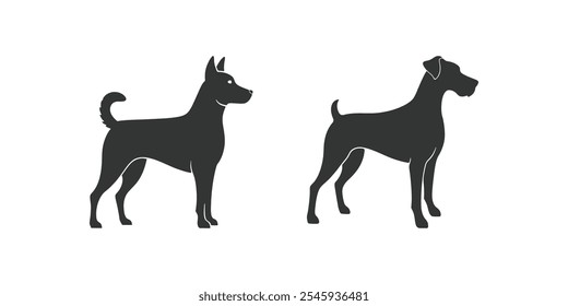 Dog silhouette vector illustration art design. Dog head logo icon