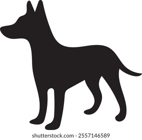 Dog silhouette vector illustration art design.