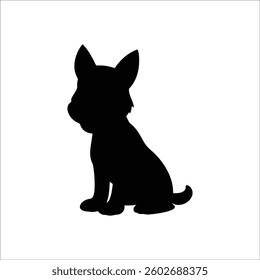 Dog silhouette vector illustration art design. Vector silhouette of dog on white background. black dog isolated on white background