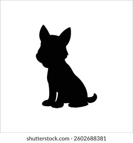 Dog silhouette vector illustration art design. Vector silhouette of dog on white background. black dog isolated on white background
