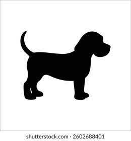 Dog silhouette vector illustration art design. Vector silhouette of dog on white background. black dog isolated on white background