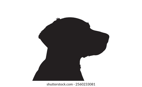 Dog silhouette. Vector illustration of dog silhouette. Vector black silhouette of a dog isolated on a white background.