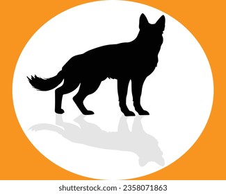 Dog Silhouette Vector. Dog Vector Illustration. Cartoon dog artwork.