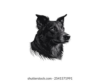 dog silhouette vector illustration create a vector silhouette image of dog logo style Sitting dog looking backward silhouette vector icon Sitting dog looking backward silhouette vector icon,