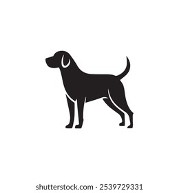 Ein Hund Silhouette Vektorgrafik-Design auf weißem Hintergrund.
